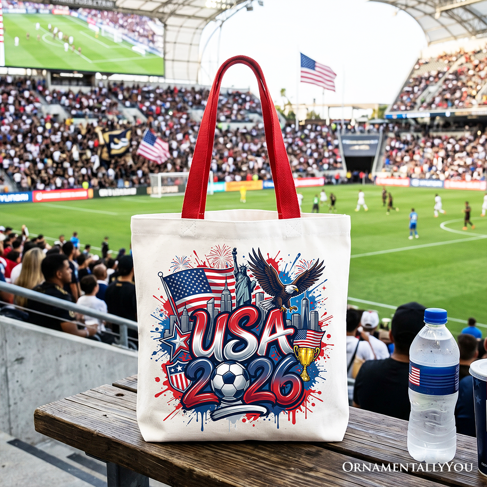 USA 2026 Soccer Cup Global Championship Tote Bag, Fans Football Gift Shopper