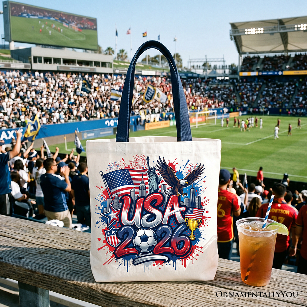 USA 2026 Soccer Cup Global Championship Tote Bag, Fans Football Gift Shopper