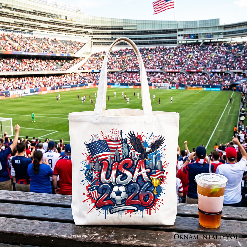 USA 2026 Soccer Cup Global Championship Tote Bag, Fans Football Gift Shopper