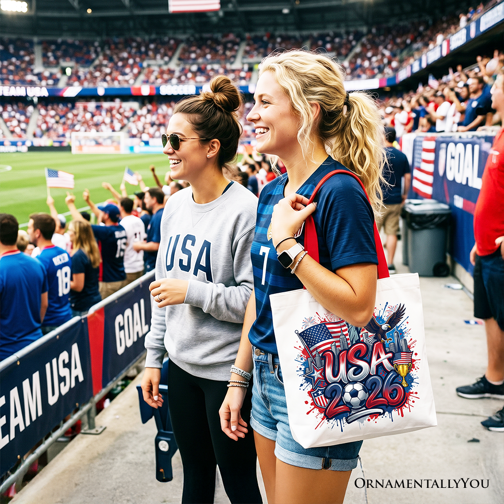 USA 2026 Soccer Cup Global Championship Tote Bag, Fans Football Gift Shopper
