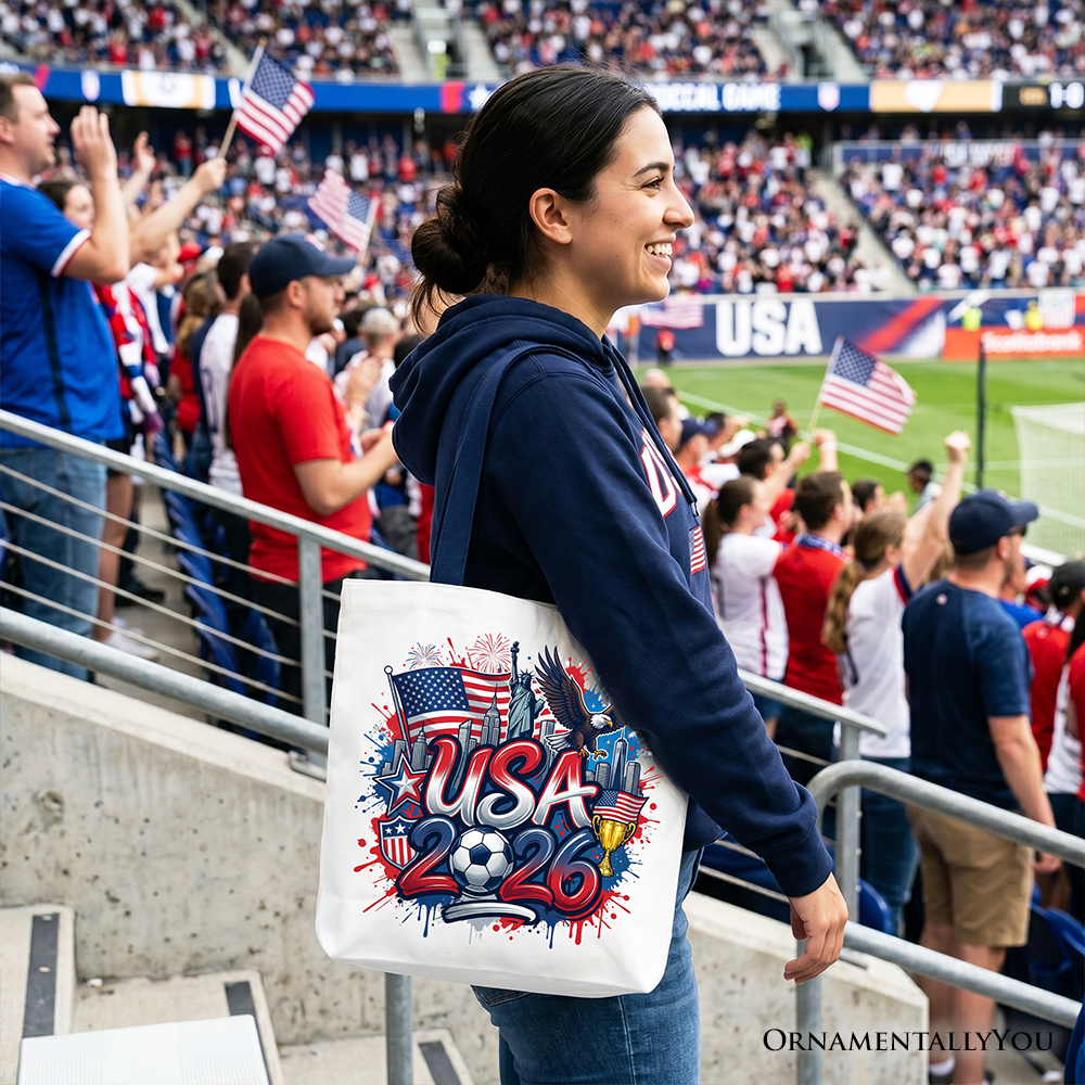 USA 2026 Soccer Cup Global Championship Tote Bag, Fans Football Gift Shopper