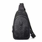 Men's Croc-Embossed Leather Sling Bag – Professional Utility Carry