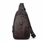 Men's Croc-Embossed Leather Sling Bag – Professional Utility Carry