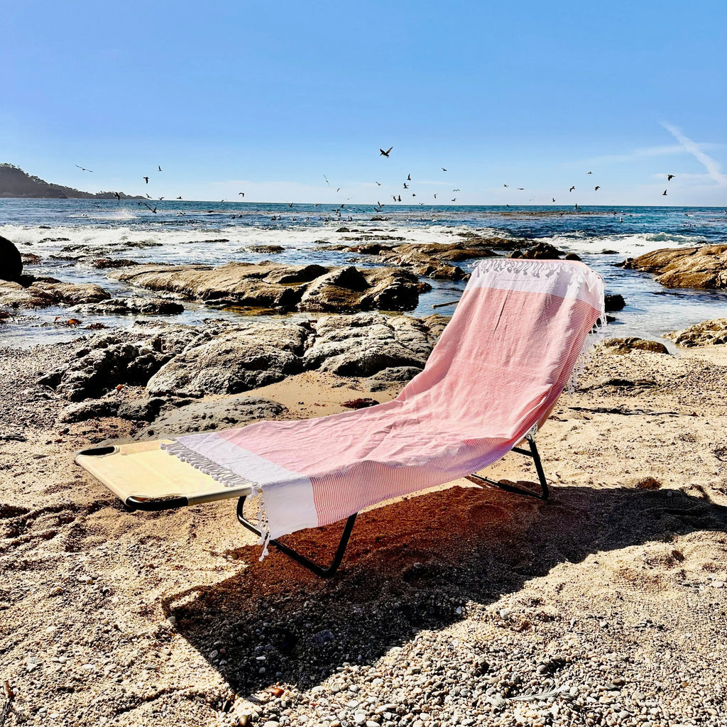 3 in 1 Turkish Cotton Beach Bag, Towel and Chair Cover (Solid Collection)