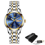 Women's Two Tone Stainless Steel Bracelet Watch Slim