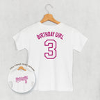 Birthday Girl Varsity #3 (Kids Back Print)