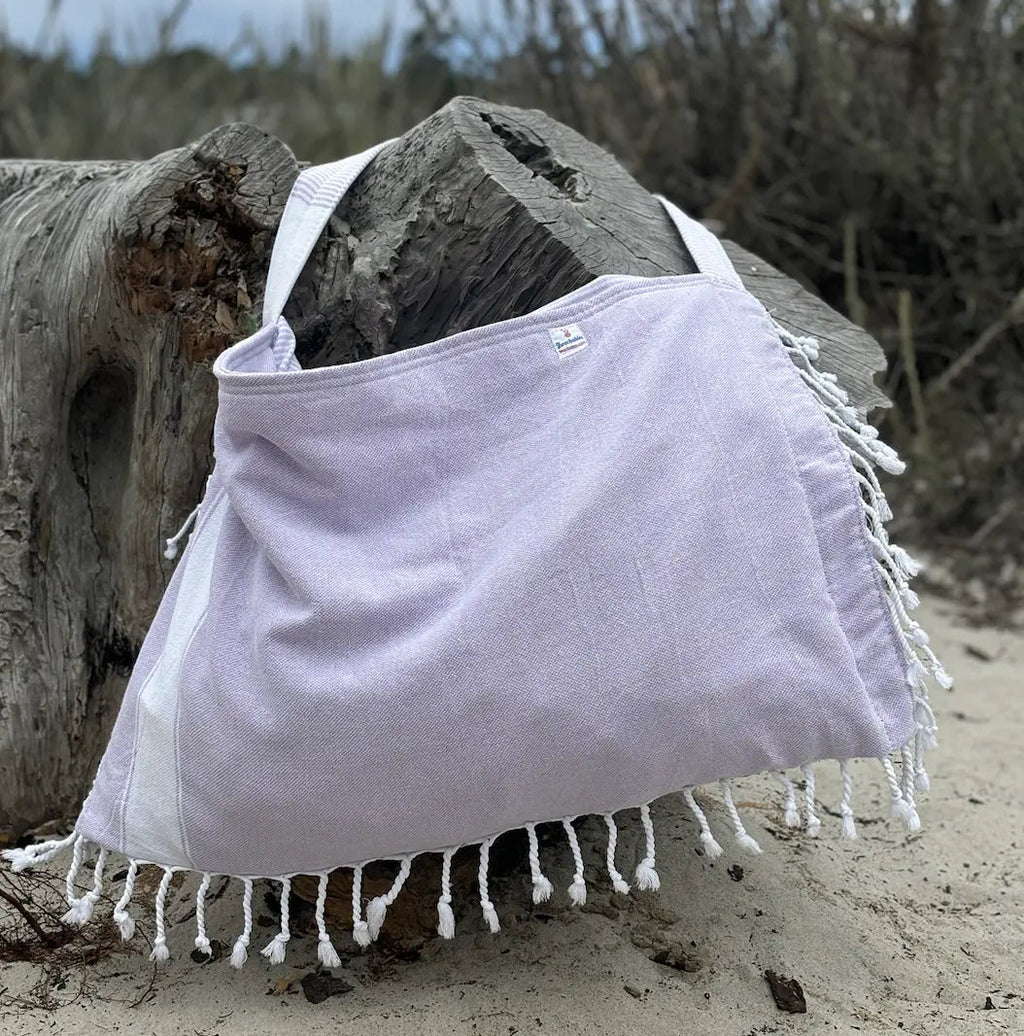 3 in 1 Turkish Cotton Beach Bag, Towel and Chair Cover (Solid Collection)