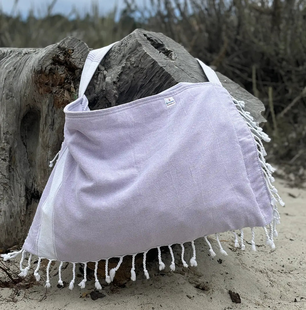 3 in 1 Turkish Cotton Beach Bag, Towel and Chair Cover (Solid Collection)