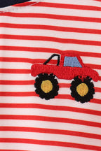 Red Stripe Car Embroidered Bubble