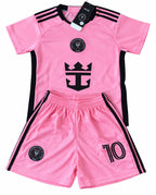 Lionel Messi Miami Home Kids Soccer Jersey Pink Set Football Youth Toddler
