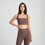 Cross Back U Neck Shockproof Sports Underwear Women Nude Feel Vest Push up Fitness Yoga Wear Bra