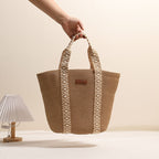Large Capacity Tote Straw Bag Niche Hand Carrying Woven Bag Women Vacation Beach Bag Handbag