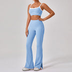 Nude Feel Tight Outdoor Sports Underwear Women Spaghetti Strap Contrast Color Suit Sling Yoga Clothes