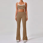 Nude Feel Tight Outdoor Sports Underwear Women Spaghetti Strap Contrast Color Suit Sling Yoga Clothes