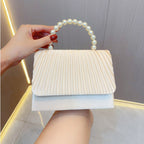 Women's Handheld Bag, Unique French Pleated Evening Dress Bag, Crossbody Handheld Banquet Bag