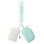 Waterproof Nylon ID Bag, Double Bag Portable Multi-function Small Bag Wallet, Keychain Wrist Bag, Wristlet Purses for Women Casual, Wristlet Bag Casual, Wristlet Bag Pouch Wristlet Wallet,