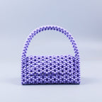 Pearl Bag Women Hand Woven Acrylic Beaded Bag Retro Fairy Small Handbag Triangle Wrist Bag