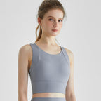 High-Strength Shockproof Nude Feel Sports Underwear Women Running Quick-Drying Fitness Yoga Wear Bra One-Piece Cup
