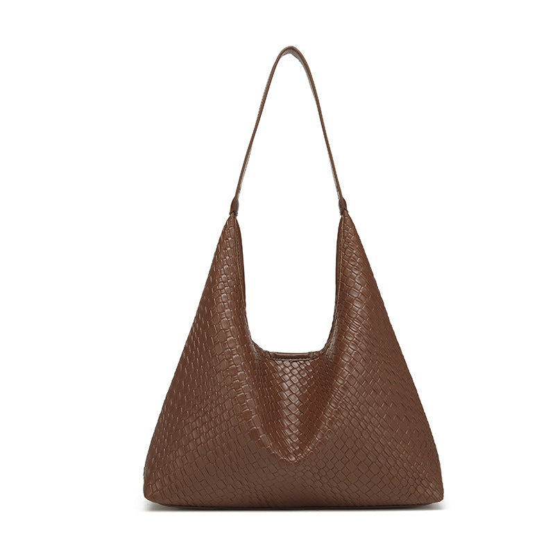 Soft leather woven hobo bag for women, tote bag for women, casual large capacity handheld shoulder bag, shoulder hobo purse