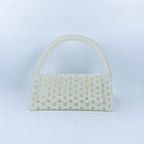Pearl Bag Women Hand Woven Acrylic Beaded Bag Retro Fairy Small Handbag Triangle Wrist Bag