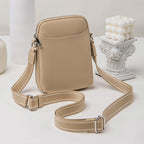 Elegant Women's Bag - Simple PU Soft Phone Bag, Compact Small Shoulder Crossbody Phone Purse
