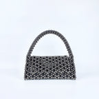 Pearl Bag Women Hand Woven Acrylic Beaded Bag Retro Fairy Small Handbag Triangle Wrist Bag