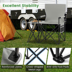 Oversized Camping Chair with Side Table and 2 Storage Pockets