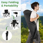 Oversized Camping Chair with Side Table and 2 Storage Pockets
