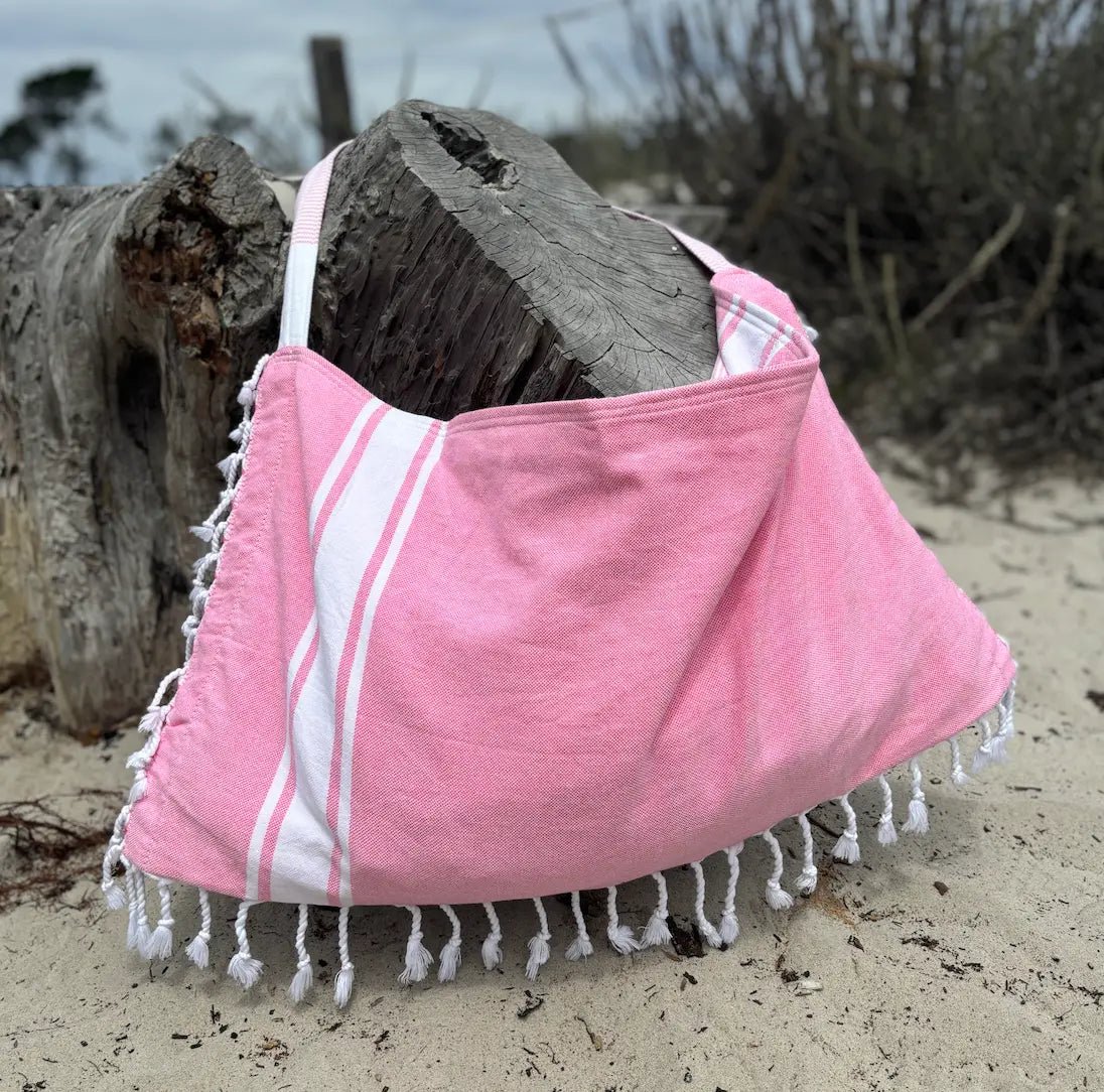 3 in 1 Turkish Cotton Beach Bag, Towel and Chair Cover (Solid Collection)