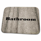 Dish Drying Mat - Print of Beige Bath Towel With Word Bathroom Designer Textures III