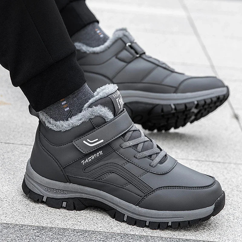 Mens Waterproof Winter Snow Boots – Warm Durable Outdoor Shoes