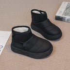 2025 Kids Winter Snow Boots Plush Fur Lined Non-Slip Leather Shoes for Boys And Girls Little Girl Outdoor Short Boots