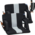 2 Pcs Portable Reclining Stadium Seat Chair with Padded Backrest & Adjustable Armrests for Bleachers,Games,Outdoor Camping