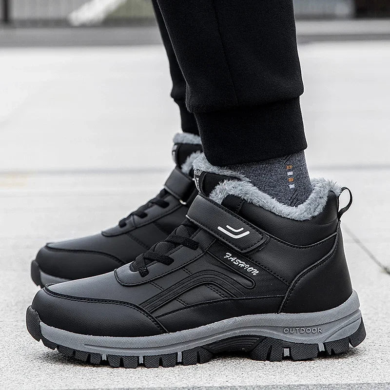 Mens Waterproof Winter Snow Boots – Warm Durable Outdoor Shoes