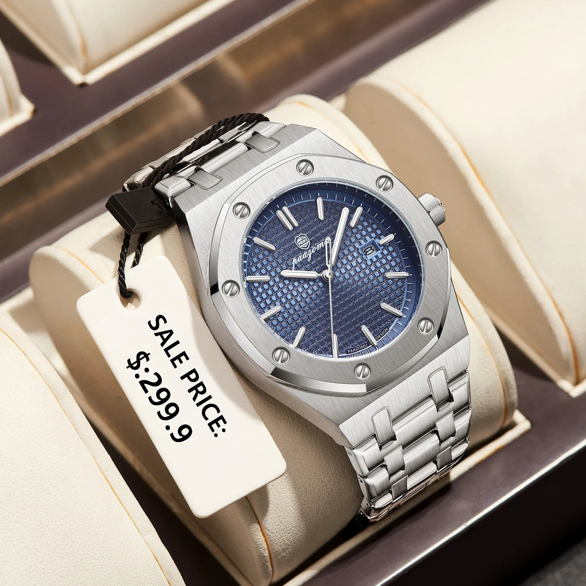 PAAZOMU Luxury Business Man Wristwatch Waterproof Luminous Date Men Watch Stainless Steel Fashion Quartz Watches For Men Reloj