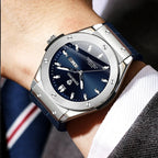 Man New Casual Business Leather Clock Men Luxury Watch Automatic Watches Mens Top Fashion Quartz Wristwatches Relojes De Hombre