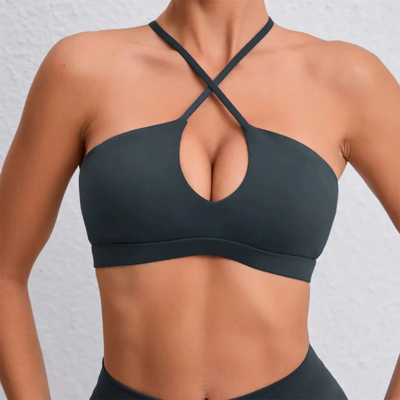 Hearuisavy Summer Gym Top Women Ultra Soft Fabrics Push Up Sports Bra Yoga Clothes Running Breathable Workout Fitness Underwear