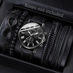 New Hip Hop Mens Fashion Watches Luxury Male Clock Wristwatch Sport MensWrist Watch Bracelet Set Relogio Masculino