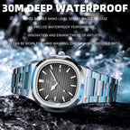 PAAZOMU Business Casual Quartz Wristwatch Men Waterproof Luminous Hands Classic Durable Strap Fashion Watch for Work Daily Life