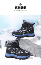 Kids Boots Winter Warm Waterproof Snow Boots for Children Casual Outdoor Sneakers Winter Plush Lining High-top Sports Shoes