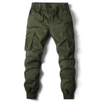 New Cotton Men’s Cargo Pants in Khaki, Black, Army, and Light Gray. Casual Tactical Joggers with Multi-Pockets for Fashion and Work Wear.