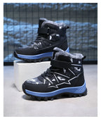 Kids Boots Winter Warm Waterproof Snow Boots for Children Casual Outdoor Sneakers Winter Plush Lining High-top Sports Shoes