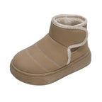 2025 Kids Winter Snow Boots Plush Fur Lined Non-Slip Leather Shoes for Boys And Girls Little Girl Outdoor Short Boots
