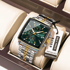 POEDAGAR Top Luxury Male Wristwatch Waterproof Luminous Stainless Steel Men Watch Chronograph Date Business Quartz Men's Watches