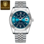 POEDAGAR Classic Luxury Men's Quartz Watches Stainless Steel Date Man Watch Waterproof Luminous Fashion Business Male Wristwatch