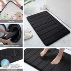 Super Absorbent Memory Foam Bath Mat – Non-Slip Bathroom Rug