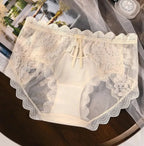 XL-3XL Big Size Women Lace Panties Summer Transparent Hollow Briefs Female  Lingerie Sexy Underwear Breathable Underpants New