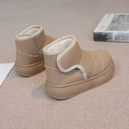 2025 Kids Winter Snow Boots Plush Fur Lined Non-Slip Leather Shoes for Boys And Girls Little Girl Outdoor Short Boots