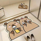 VIKAMA Cute Cartoon Bear Carpet Kitchen Rug Doormat Welcome Mat Bathroom Mat Rug For Bedroom Carpet For Live Room Home Dec