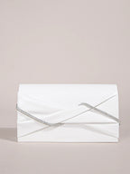 Hand Clutch Bag & Evening Clutch Bag for Women | Sparkling Crystal Rope Ruched Handbags & Glitter Envelope Purse for Party Girls